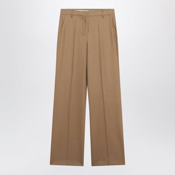 Regular Fit Camel Wool Trousers