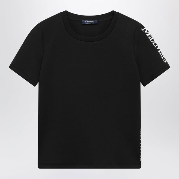 Black Cotton-Blend T-Shirt With Embroidered Logo