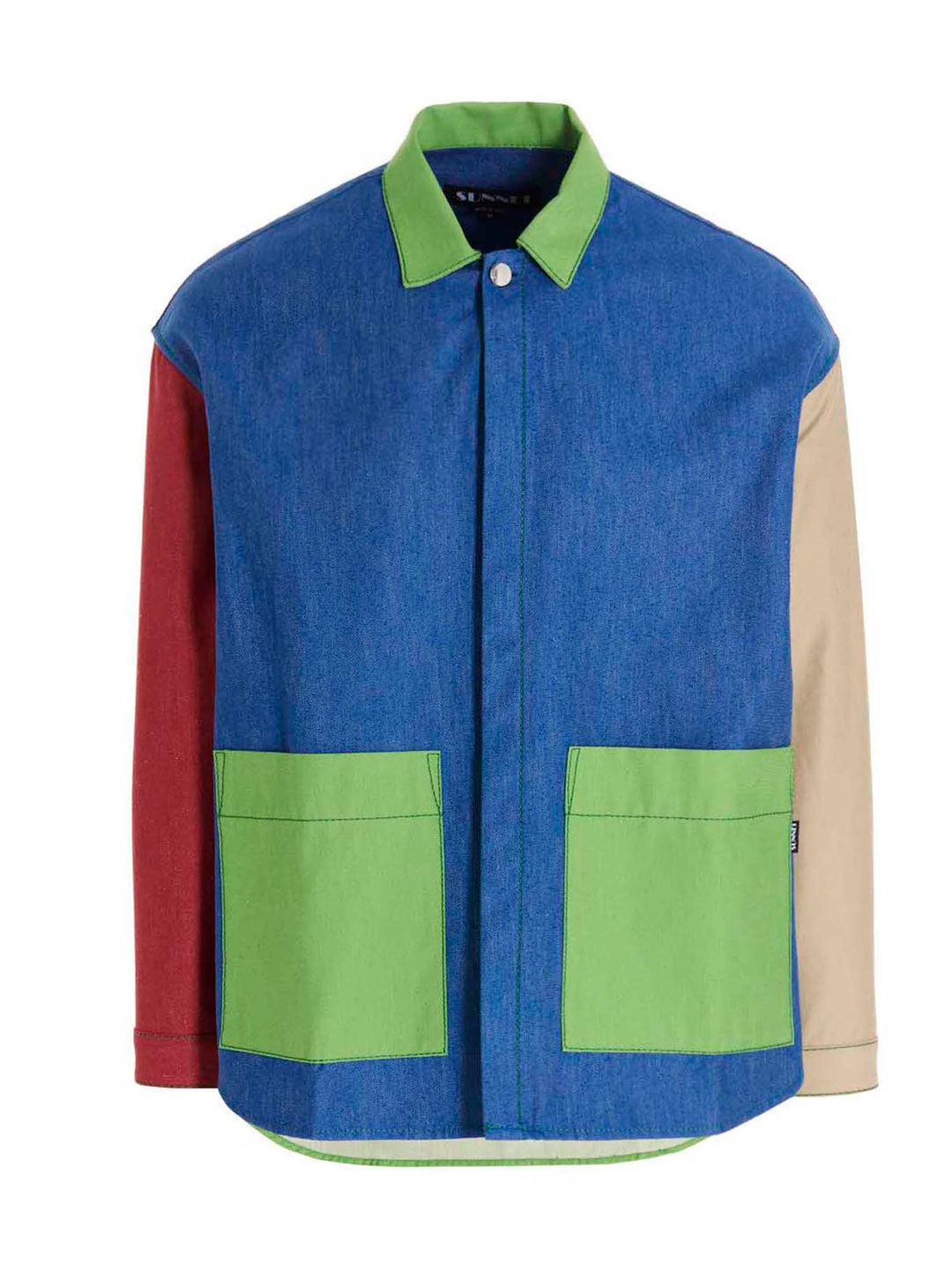 Color Block Overshirt Shirt, Blouse Multicolor