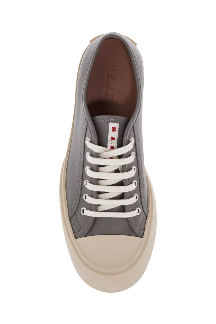 Elegant Gray Calfskin Men's Sneakers