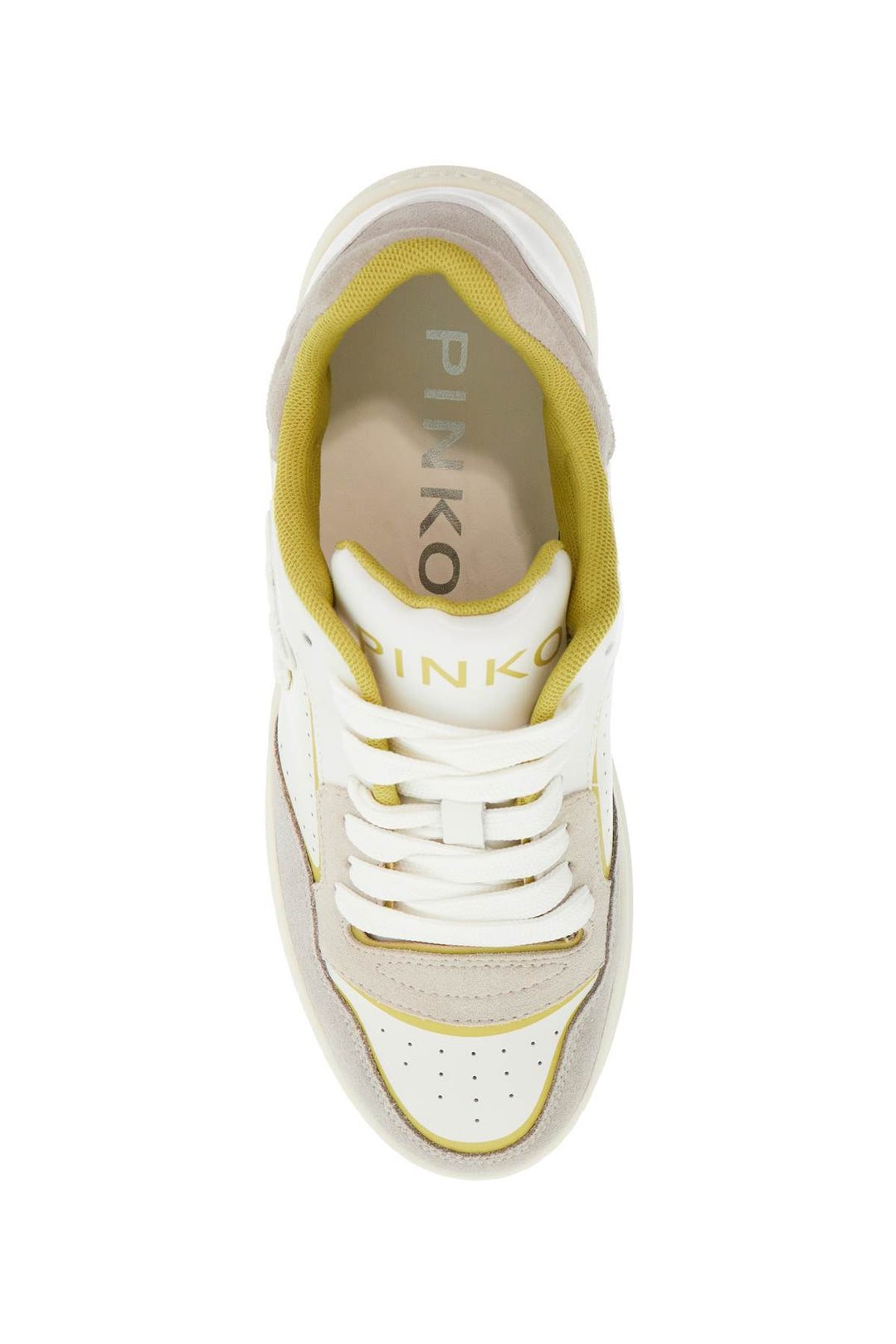 Sneakers Mandy 08 In White Leather With Lime Details For Women