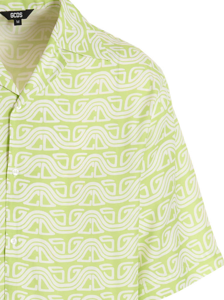 Gcds Waved Logo Shirt and Blouse - Green | aef54b097a3a22f843d96ac622590fd0e6109715