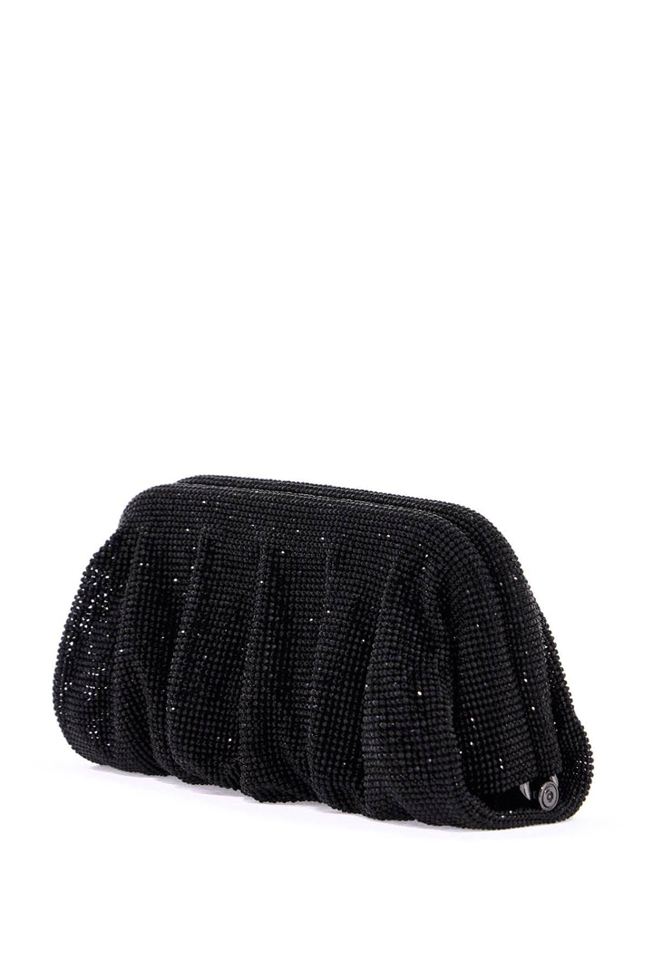 Elegant Large Black Rhinestone Evening Bag For Ceremony