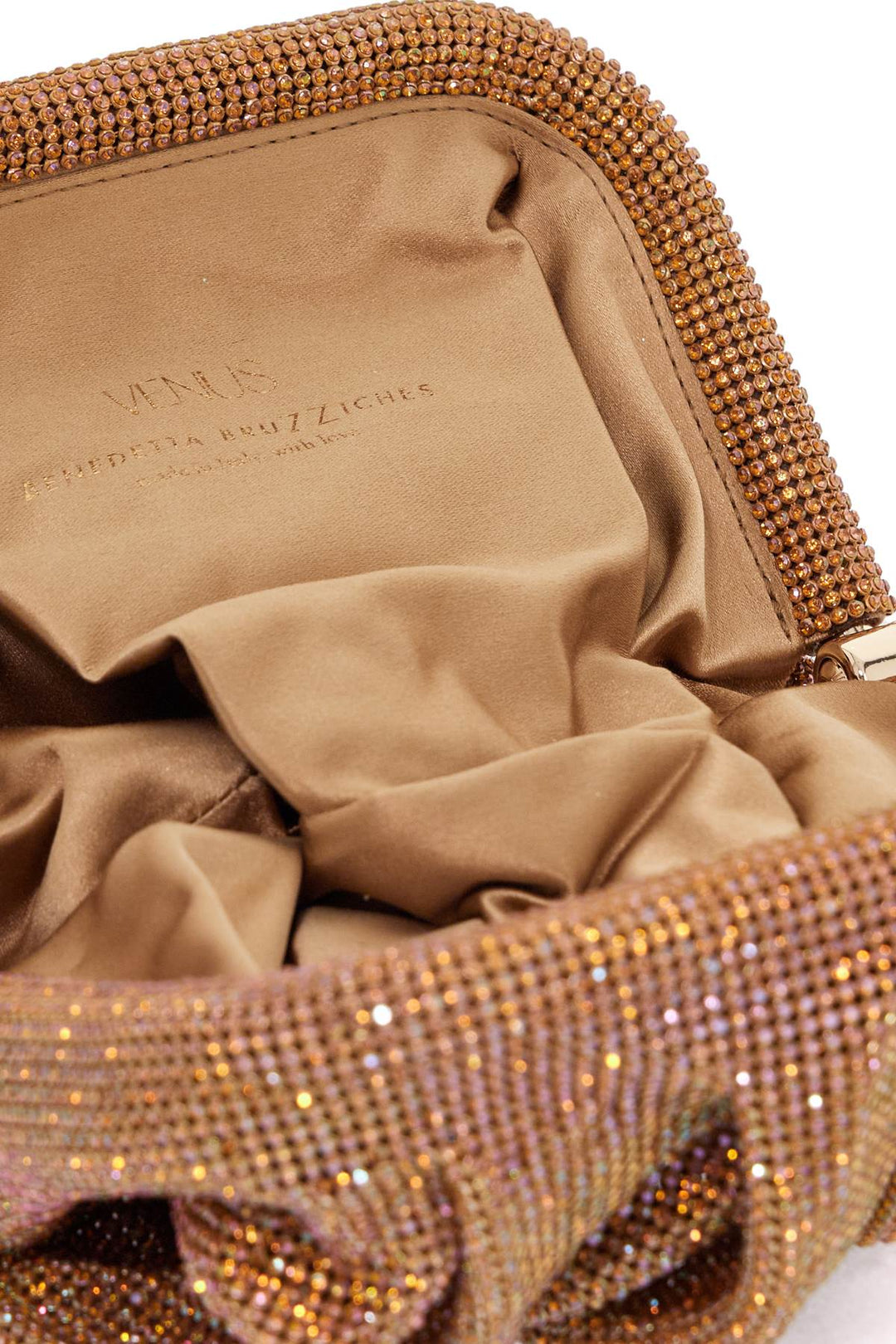 La Petite Handbag In Gold Strass Mesh From The Venus Collection