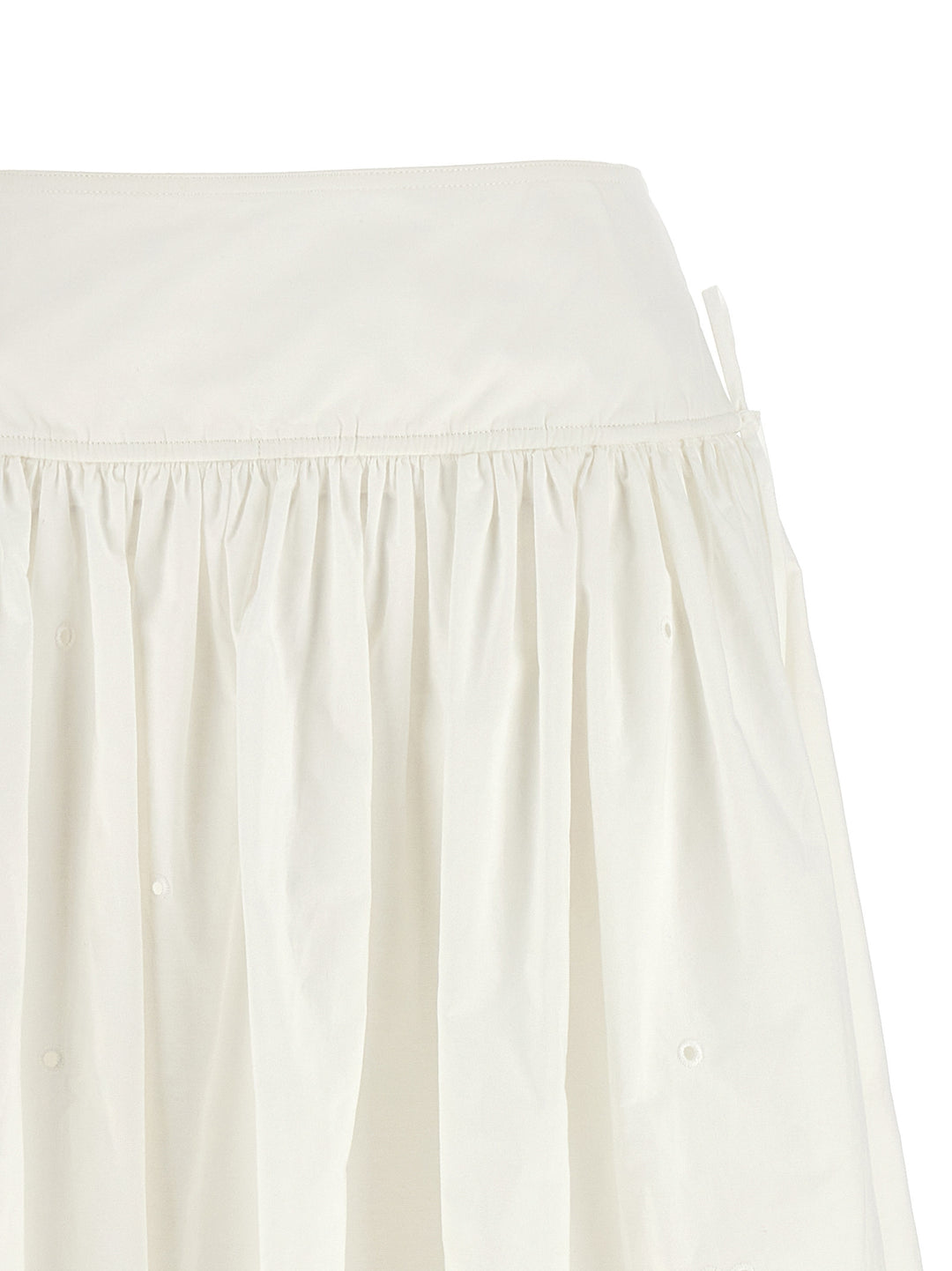 Self Portrait White Cotton Embroidered Midi Skirts - White | 7f8d2a30270790366a8feecd053918db09c4b3ef