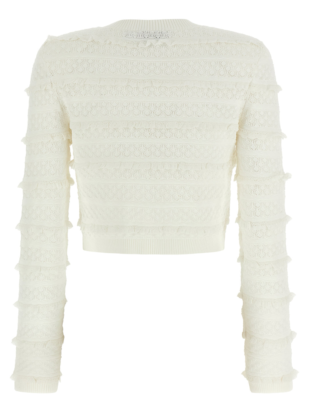 Self Portrait Pointelle Diamante Sweaters and Cardigans - White | 630e65f045ee8997554ef1f5da01701b83bdb68c