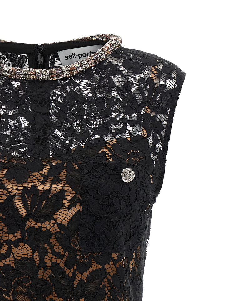 Self Portrait Black Lace Crystal Dresses - Black | fc8c6d83e6c1402464f5bf52ec0b7bb0be07a833