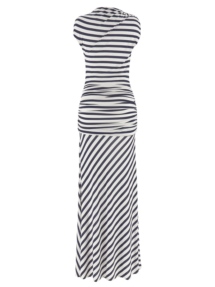 Self Portrait Navy Stripe Jersey Maxi Dresses - Blue | 7b57c68f4c428206812156c5641d043e10383eb2