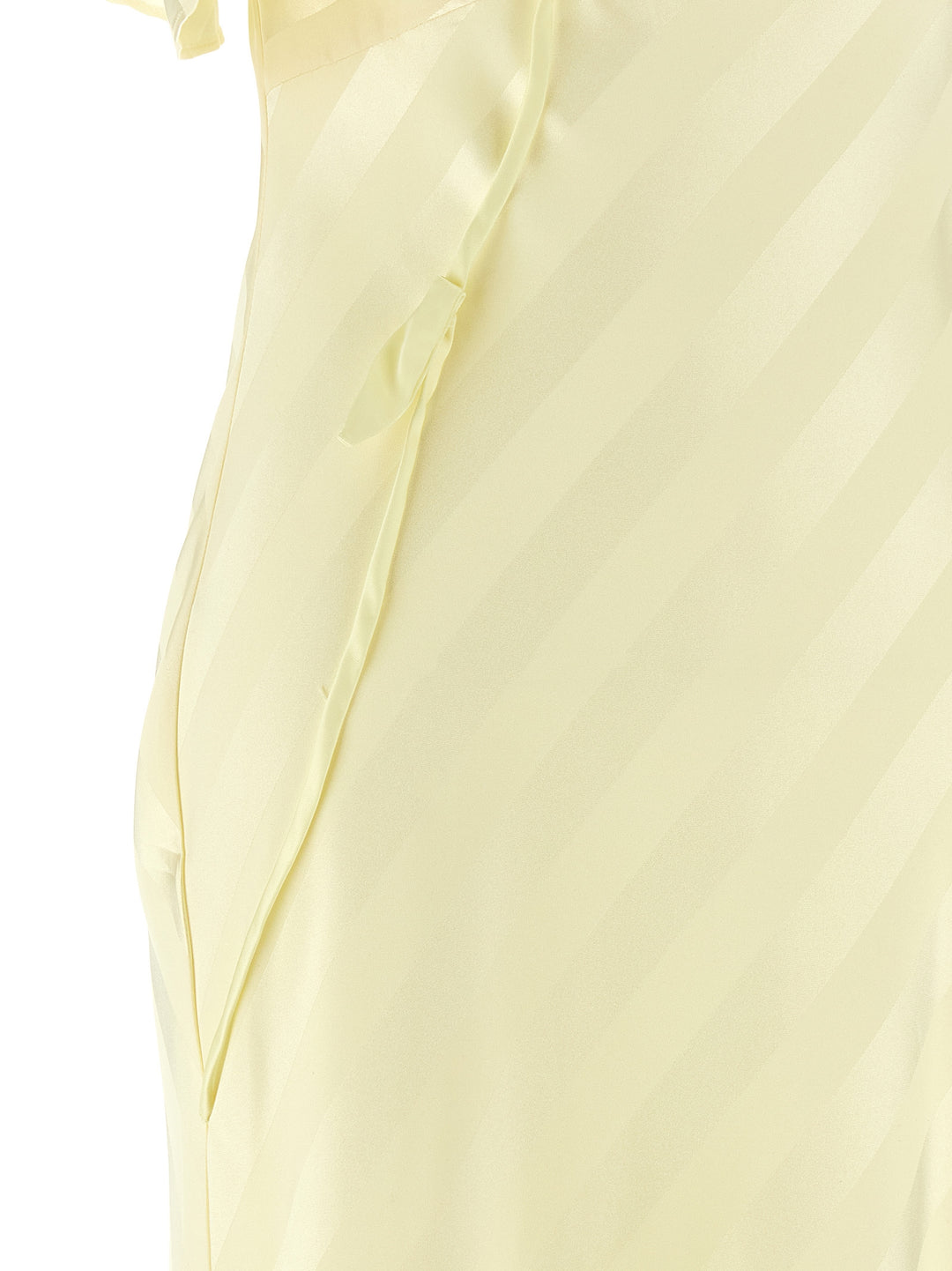Self Portrait Satin Striped Dresses - Yellow | 3774c6b55a6d007702c7bd8fe3fa4a6cc028c067