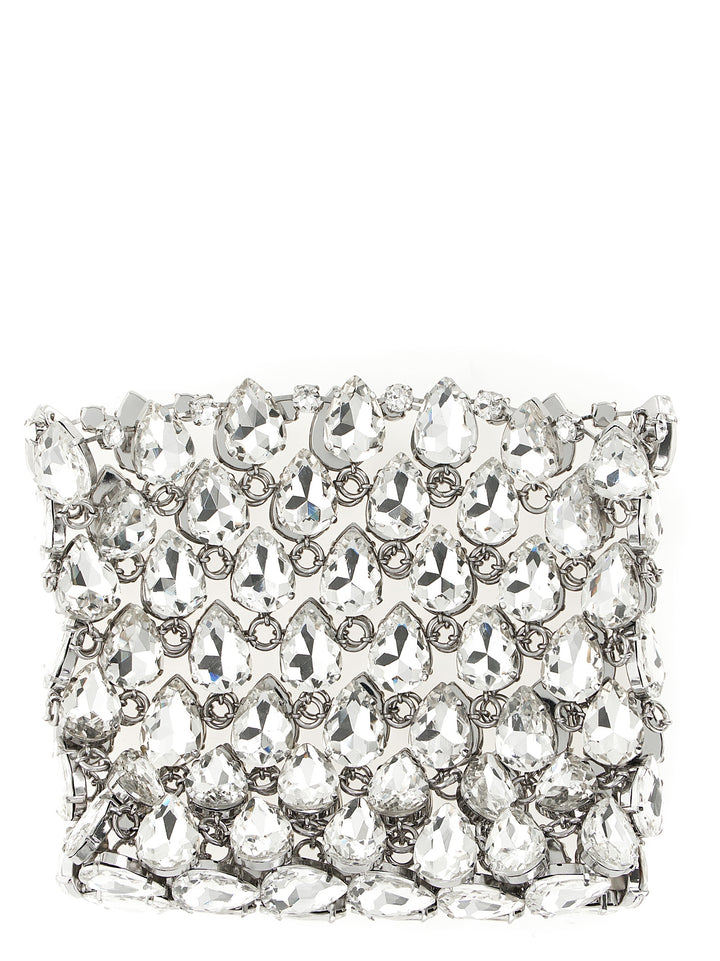Self Portrait Silver Crystal Chainmail Mini Clutch - Multicolor | 6918786d3b91112fba561aed45e33a1325d9e3ed