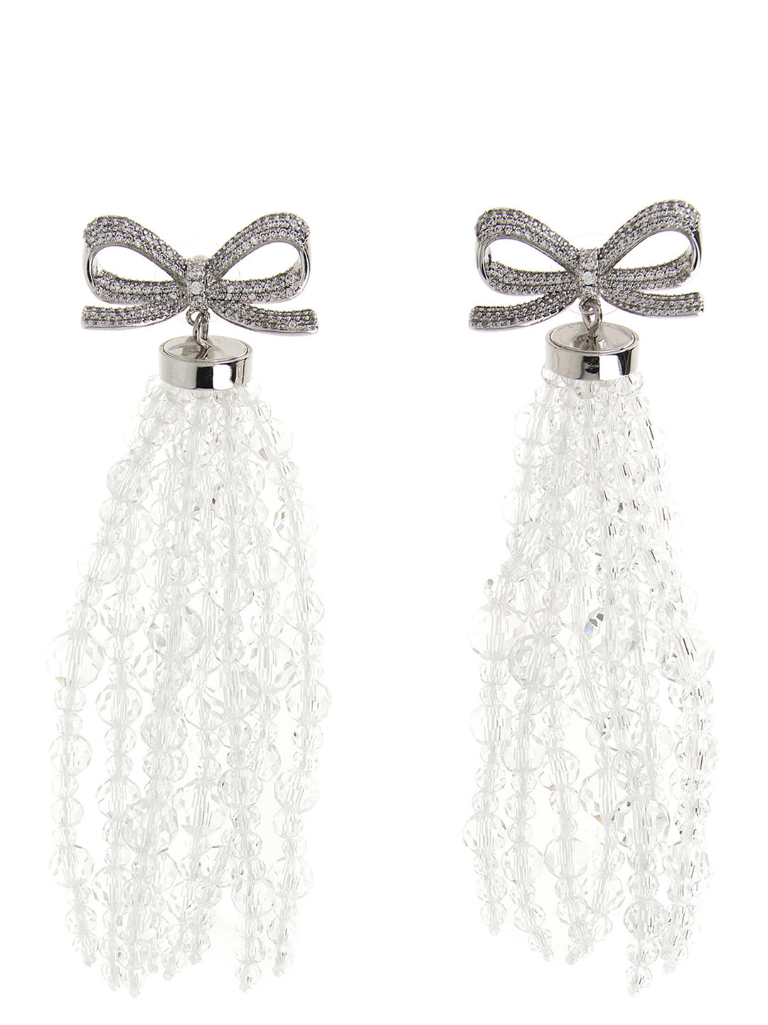 Self Portrait Bow Beaded Waterfall Jewelry - Silver | fe55cd0609150838a6c16809473072dadaa49000