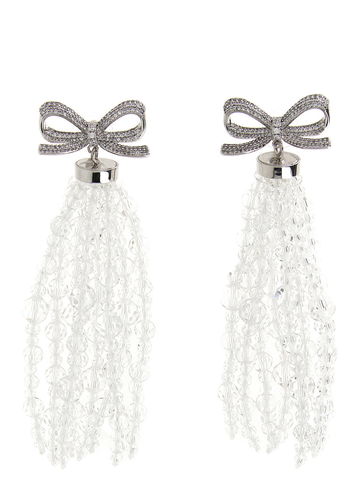 Self Portrait Bow Beaded Waterfall Jewelry - Silver | fe55cd0609150838a6c16809473072dadaa49000