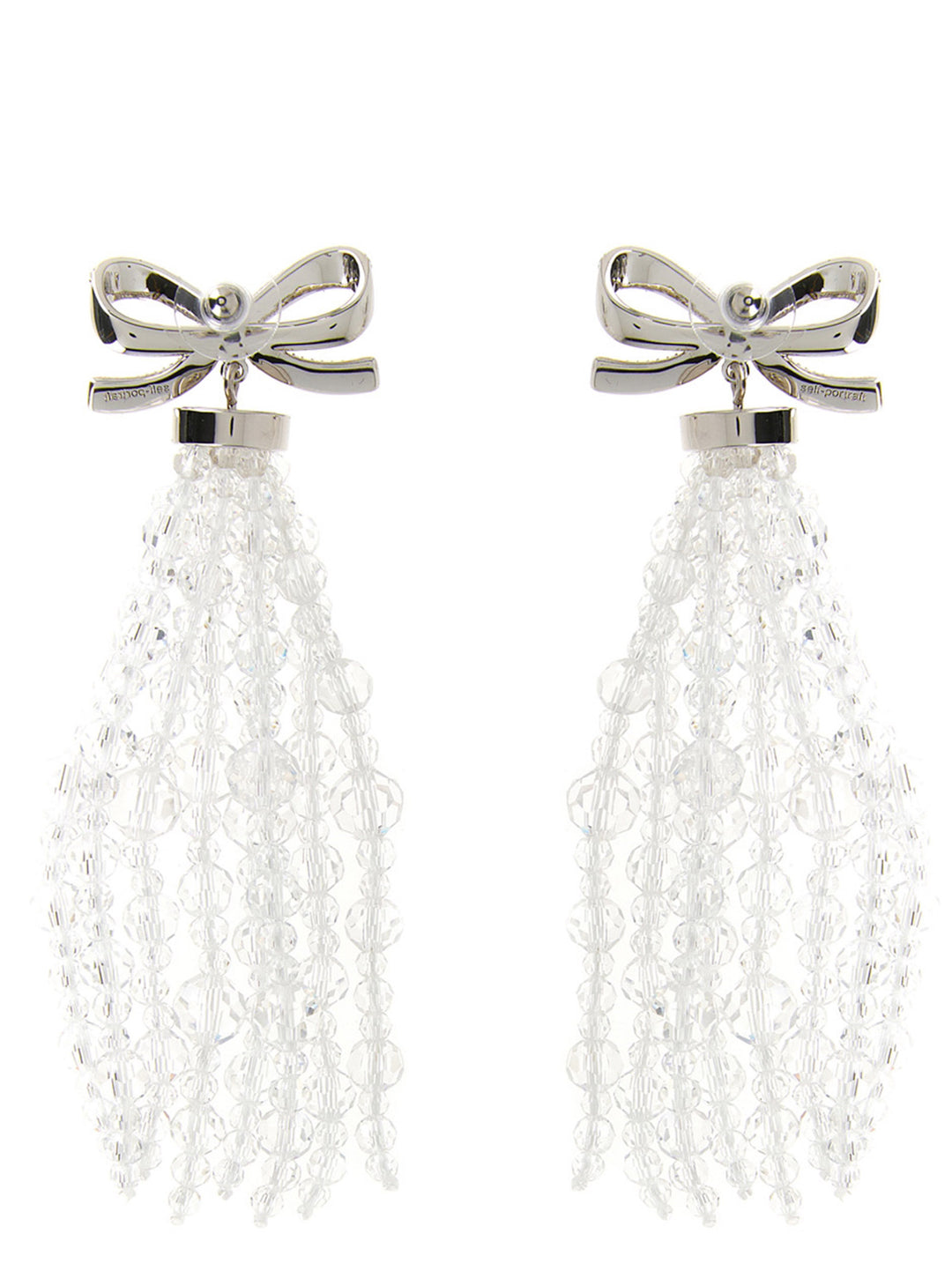 Self Portrait Bow Beaded Waterfall Jewelry - Silver | 1af6334a9e9f5e26976af09c61783b3d3c94d287