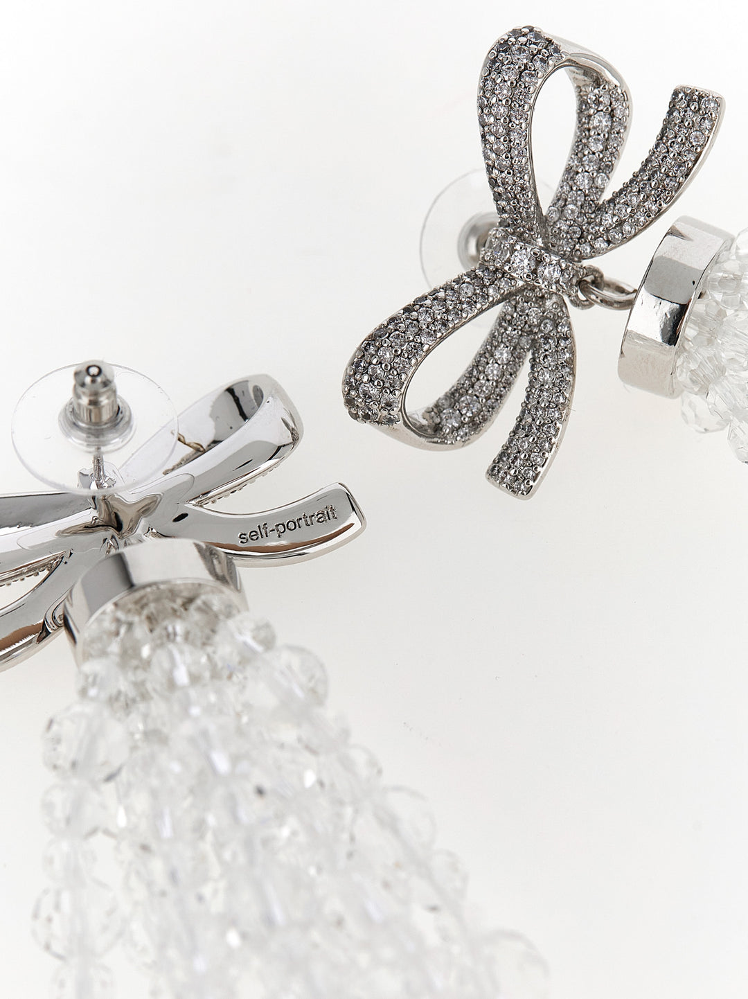 Self Portrait Bow Beaded Waterfall Jewelry - Silver | e3463842a14565e02e9baf702ff91fcd33333e4c