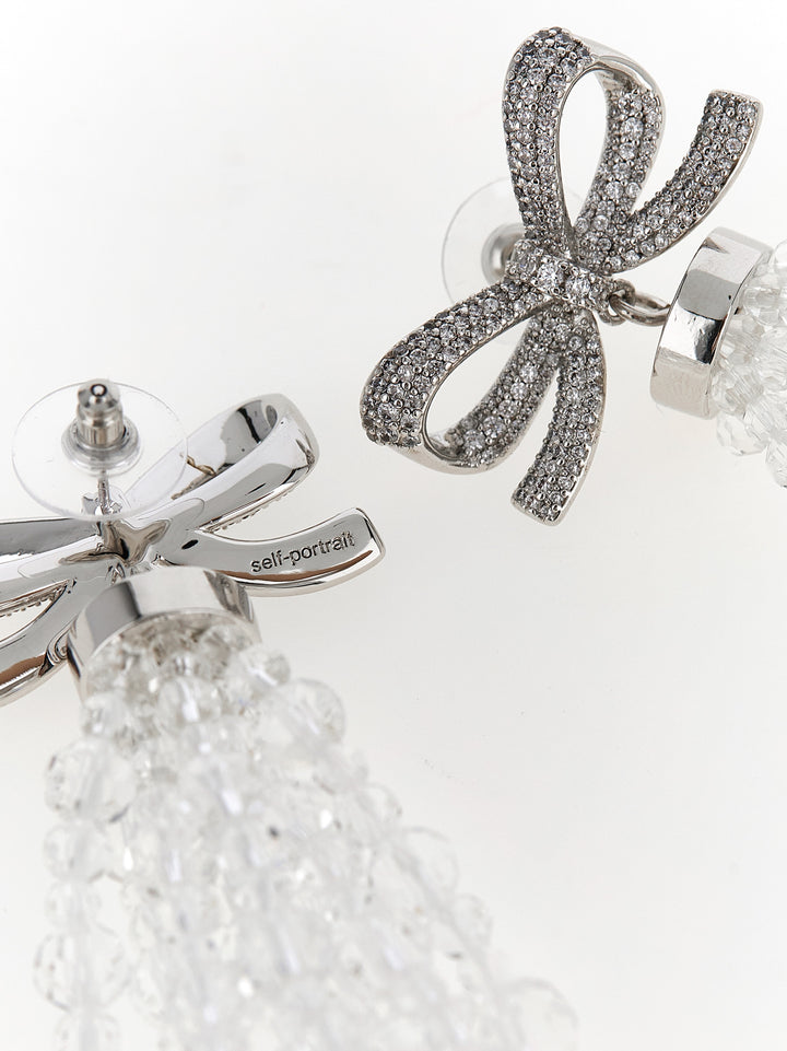 Self Portrait Bow Beaded Waterfall Jewelry - Silver | e3463842a14565e02e9baf702ff91fcd33333e4c