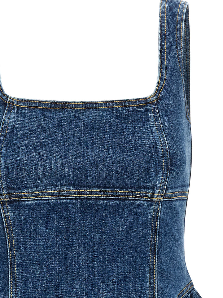 Self Portrait Denim Mini Dress Dresses - Blue | c587babd422e21cca35833740045bced8b032255