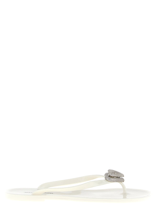 Double Heart Sandals White