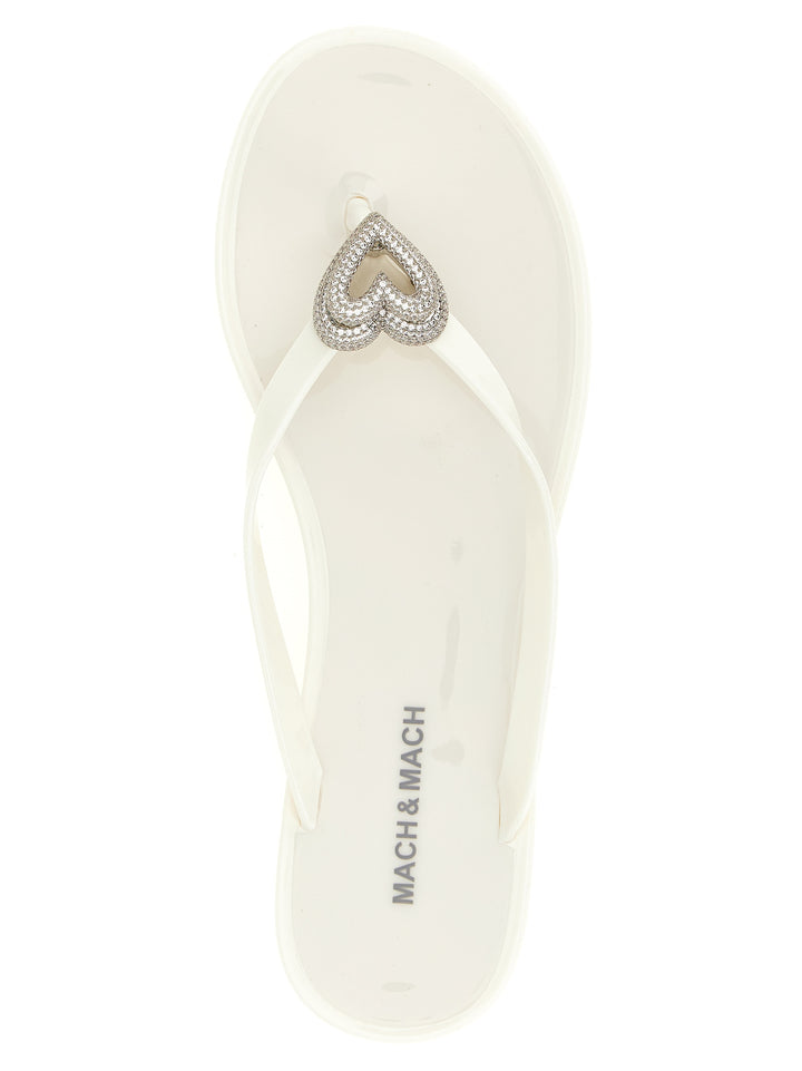Mach & Mach Double Heart Sandals - White | ea27abe6aef5730aa7a20652a5166819d76ccacb