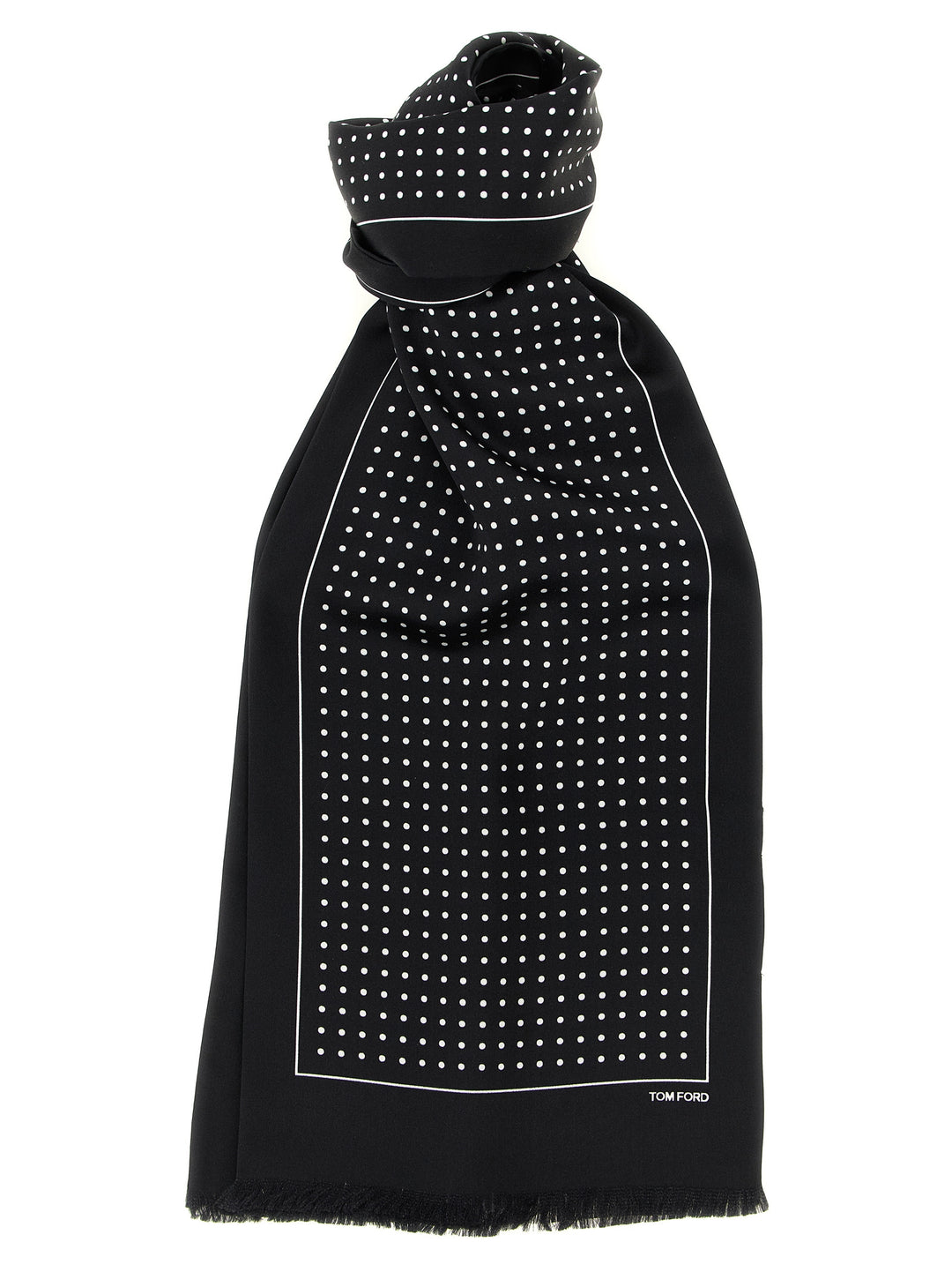 Tom Ford Polka Dot Silk Scarf Scarves and Foulards - Black | 64df8c7e8bcb2a3c6d8c905ba26859b5a982697e
