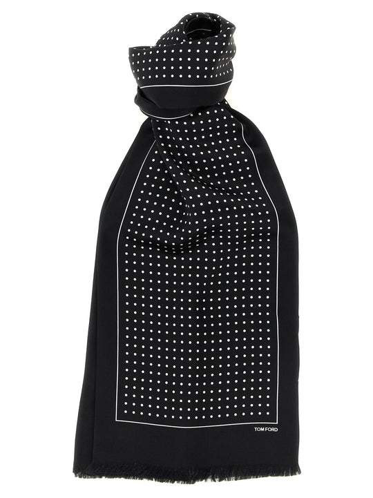 Polka Dot Silk Scarf Scarves And Foulards Black