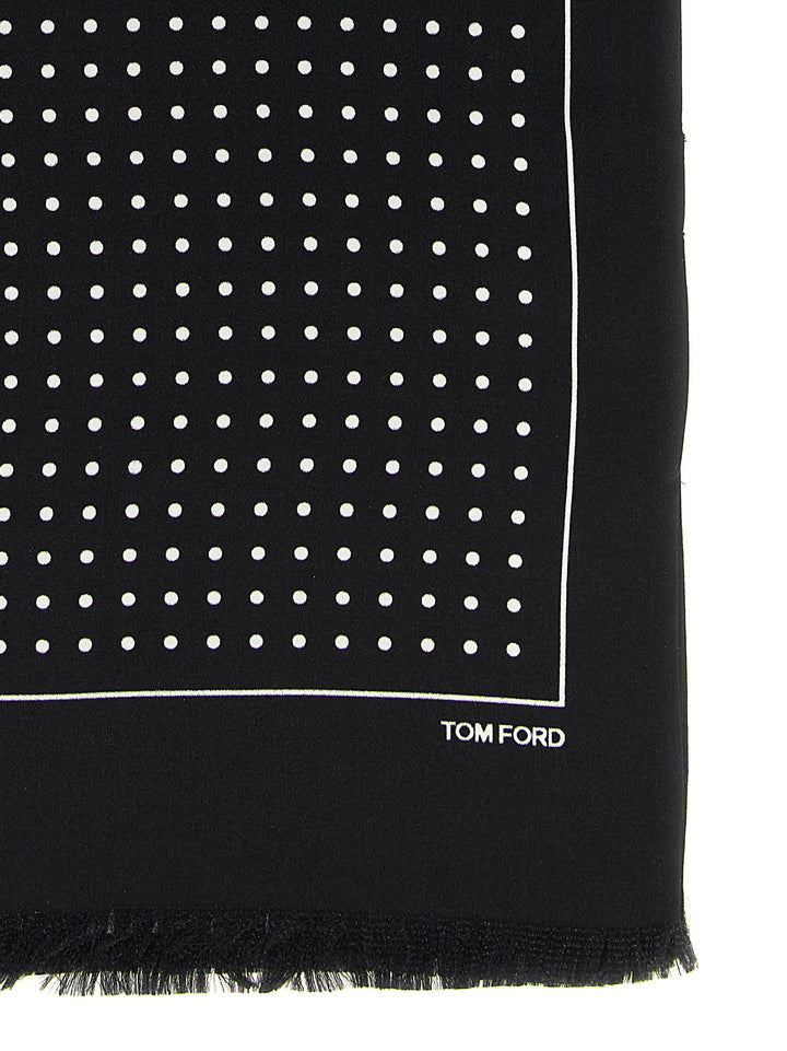Tom Ford Polka Dot Silk Scarf Scarves and Foulards - Black | ebe793c31926010006b2e6f6951a2974268bc4f2