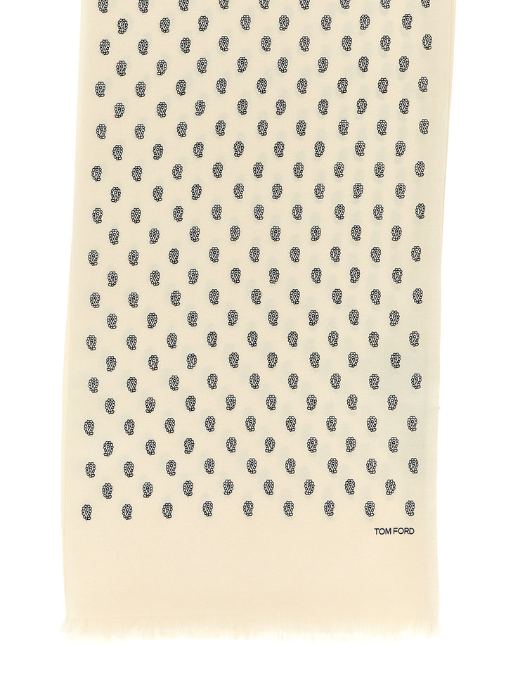 Tom Ford Paisley Print Scarf Scarves and Foulards - Beige | bd017024e10b393f69490a2a3f669750090b1167