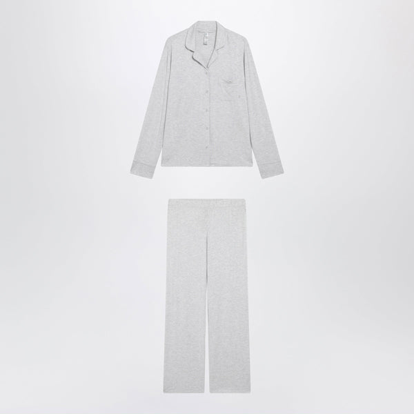Light Grey Two-Piece Pyjama Set In Stretch Fabric