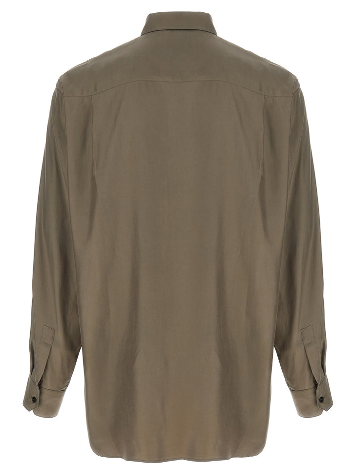 Ssstein Twill Shirt Shirt and Blouse - Gray | d306648205aa2afb39df0ac7203a0fac396c9bb4