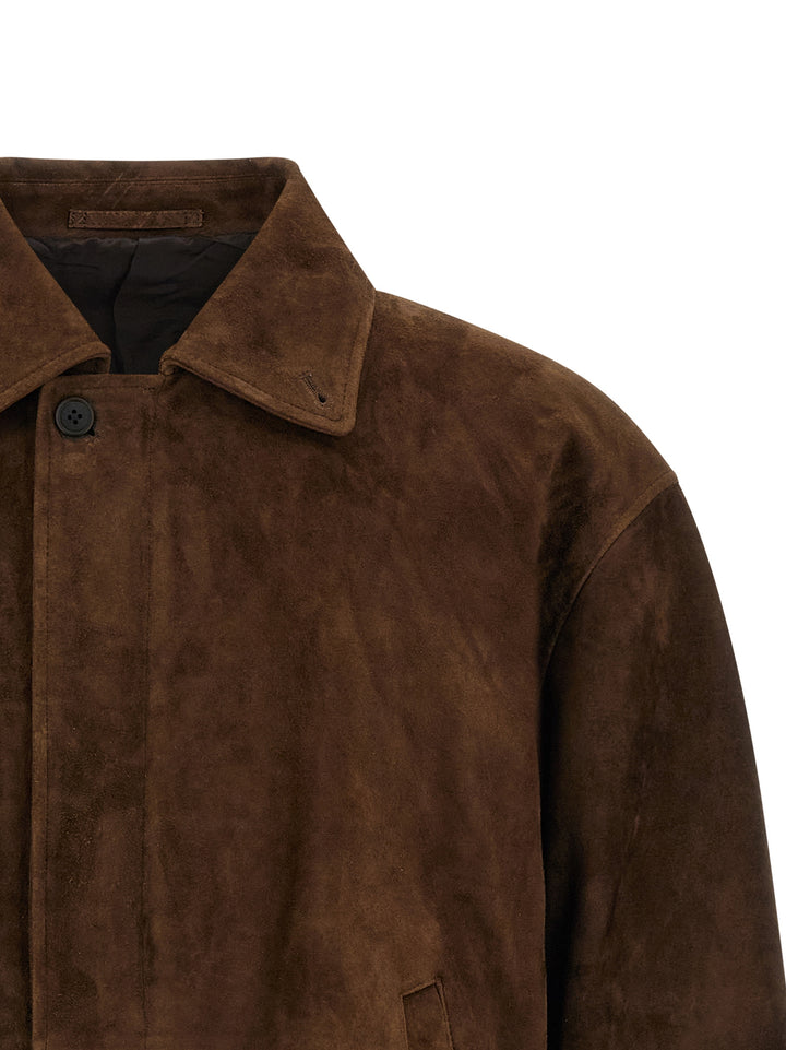 Ssstein Suede Jacket Puffer Jackets - Brown | 078bb1c155bf77c4671b7de3f1fad4106764dfe8
