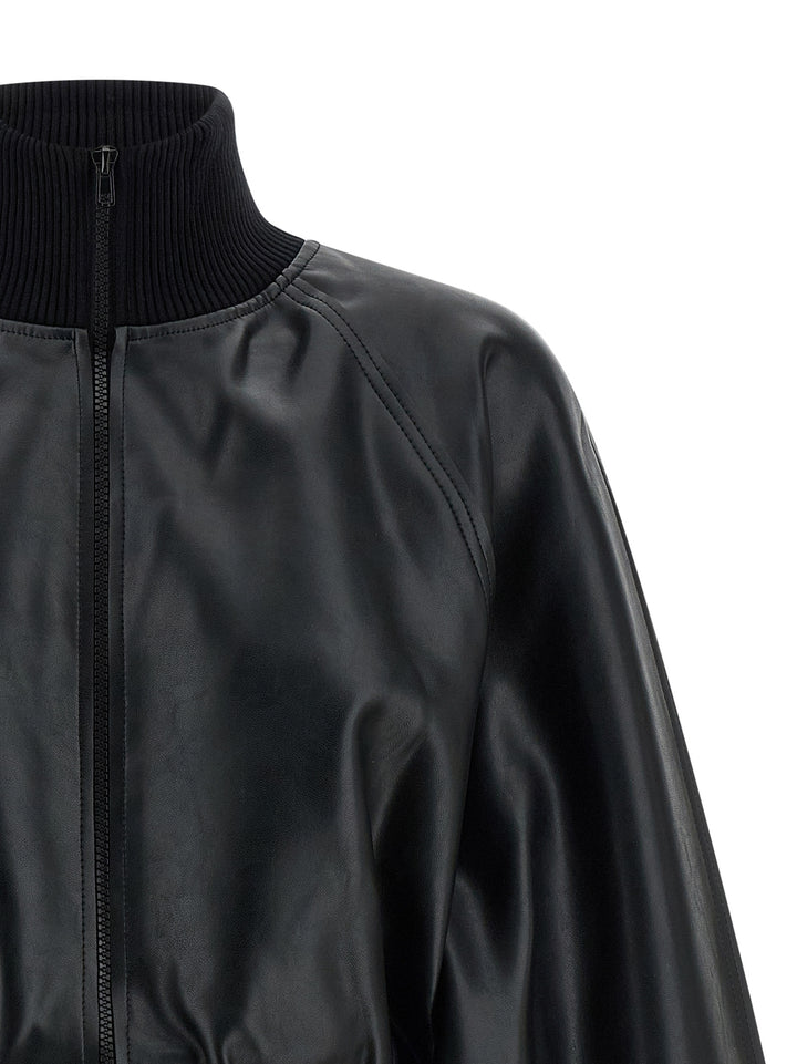 Norma Kamali High Neck Bomber Jacket Puffer Jackets - Black | 969cd934fbdc1047b6f75a8e67c48fb2c58a7b96