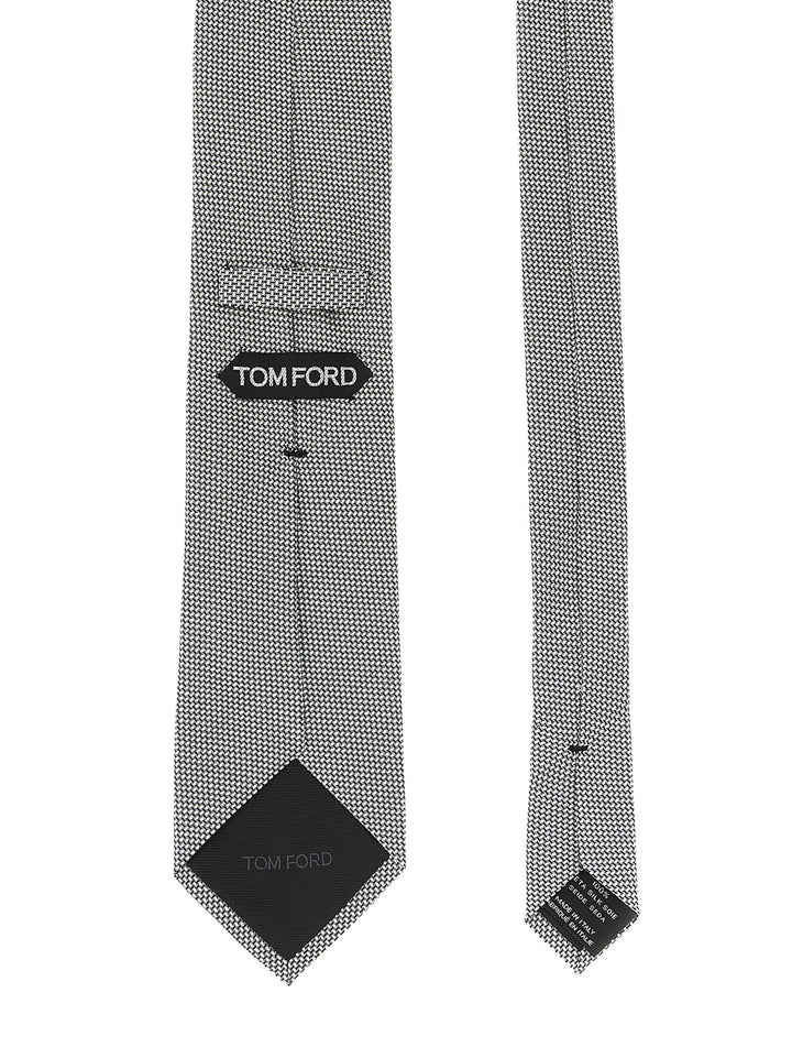 Tom Ford Jacquard Tie Ties and Papillon - Silver | b916338fe4ec115025f691526dd09012575aae23
