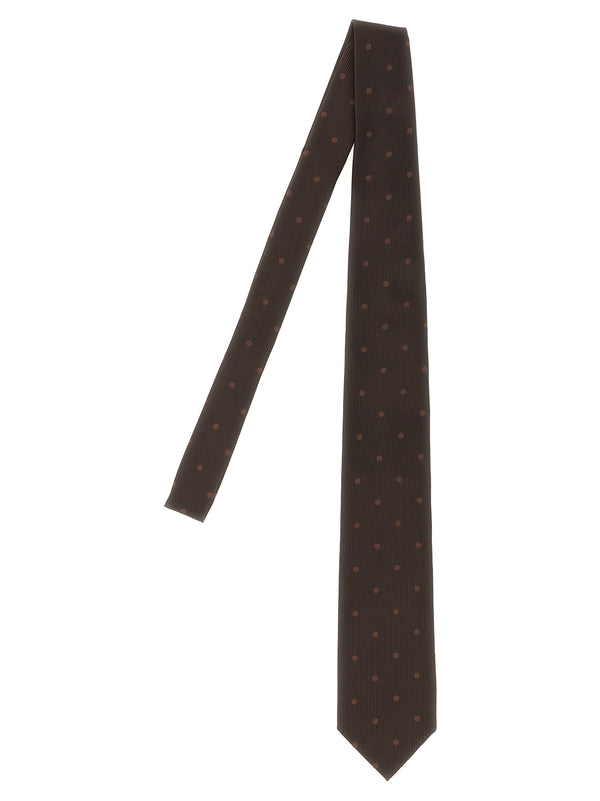 Polka Dot Silk Tie Ties And Papillon Brown