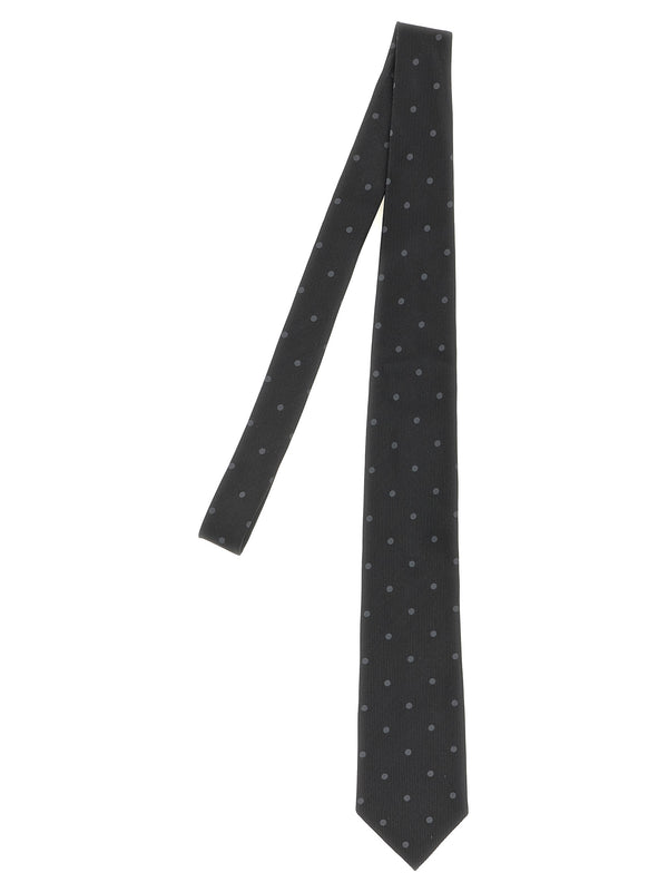 Polka Dot Silk Tie Ties And Papillon Black