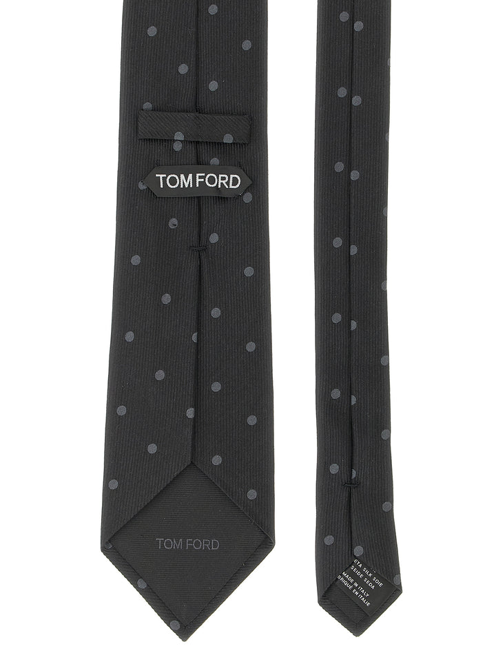 Tom Ford Polka Dot Silk Tie Ties and Papillon - Black | 40fe76a9aa2083d35156f21b124020ad27761c72