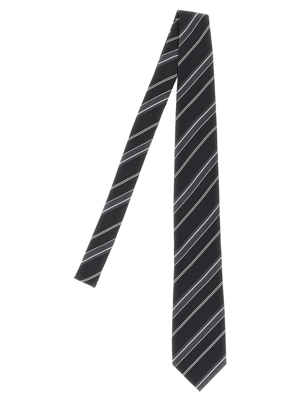Diagonal Striped Tie Ties And Papillon Black