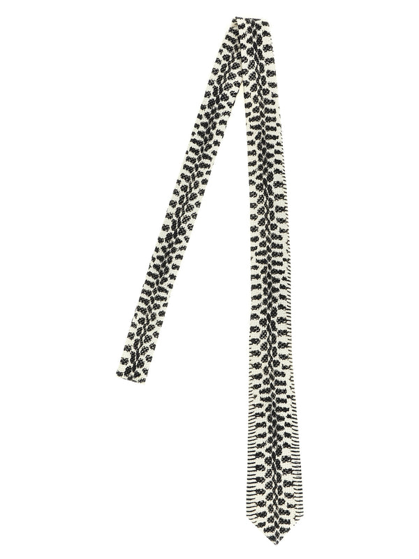 Snake Print Tie Ties And Papillon White/Black