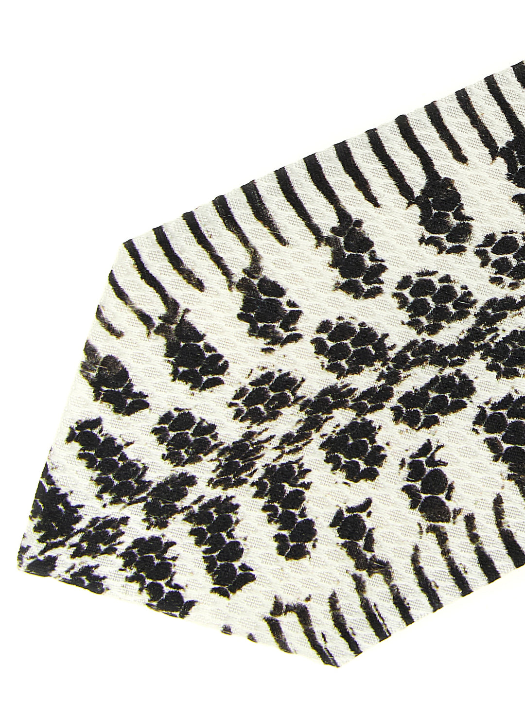 Tom Ford Snake Print Tie Ties and Papillon - White/Black | 77e8ce83118b949ac4a102a0451101d8d1494393