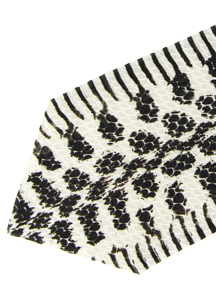 Tom Ford Snake Print Tie Ties and Papillon - White/Black | 77e8ce83118b949ac4a102a0451101d8d1494393