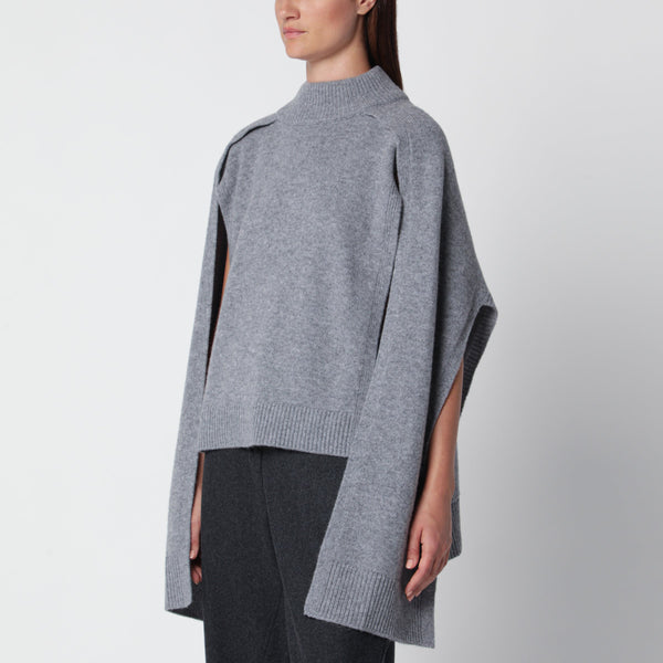 Noa Grey Jumper With Cape-Effect Sleeves