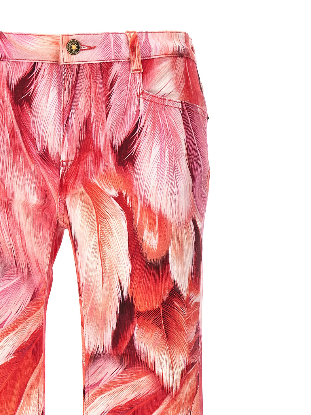 Feather Print Pants Fuchsia