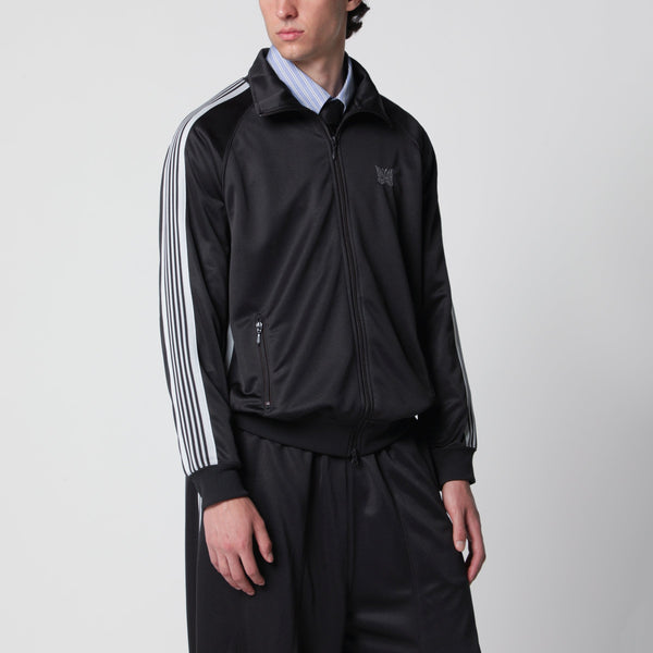 Jacquard Polyester Track Jacket In Charcoal