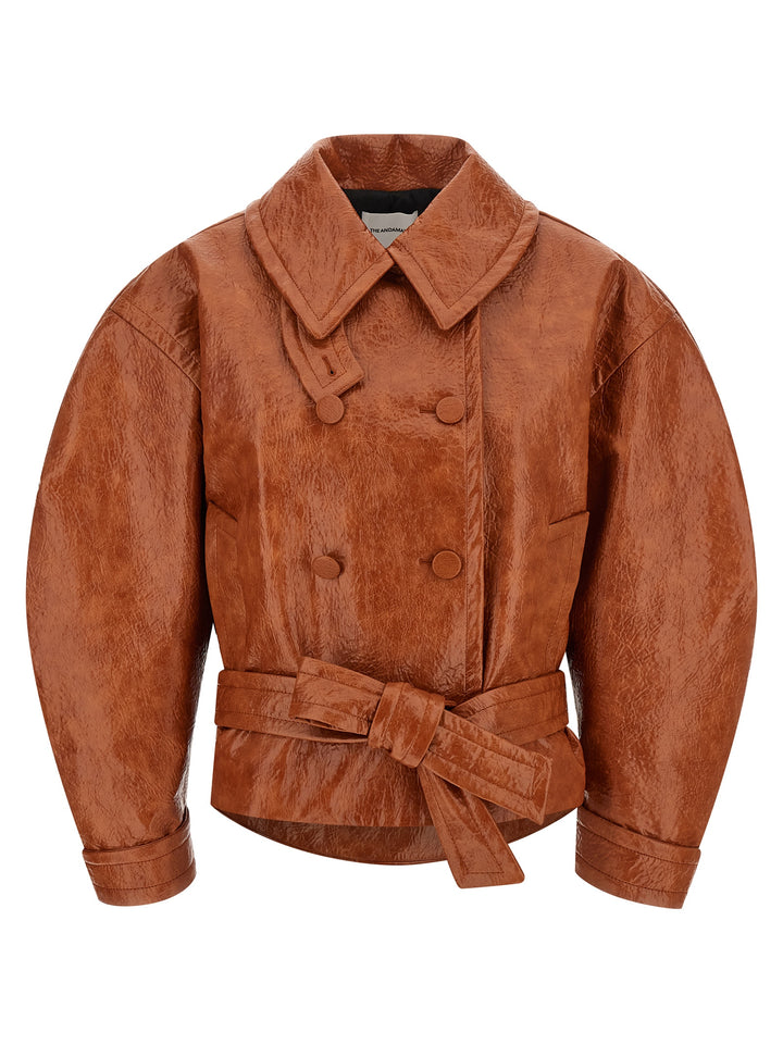 The Andamane Zarina Coats and Trench Coats - Brown | caee25323dc6e8b54e74193bb3f4c54fc5ca94e1