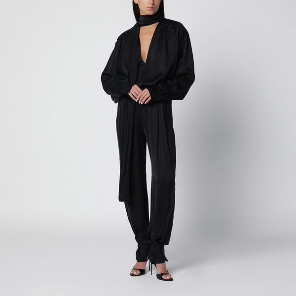 Mathilda Black Cupro Satin Blouse