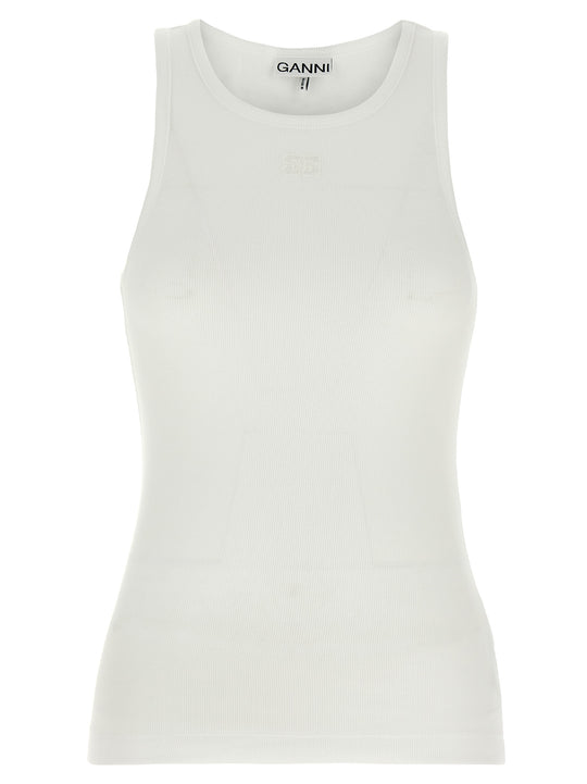 Ribbed Top Tops White