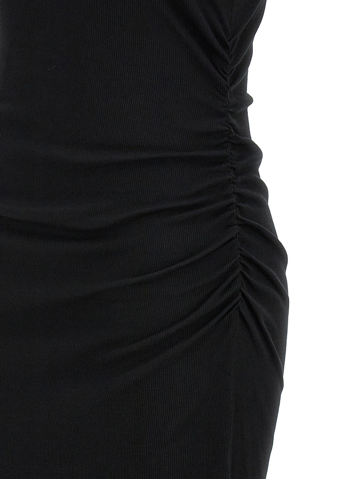 Logo Ribbed Dress Dresses Black