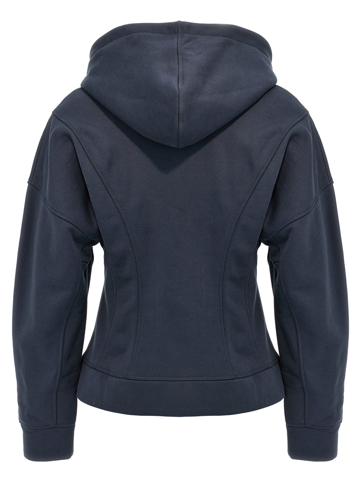 Logo Embroidery Hoodie Sweatshirt Blue