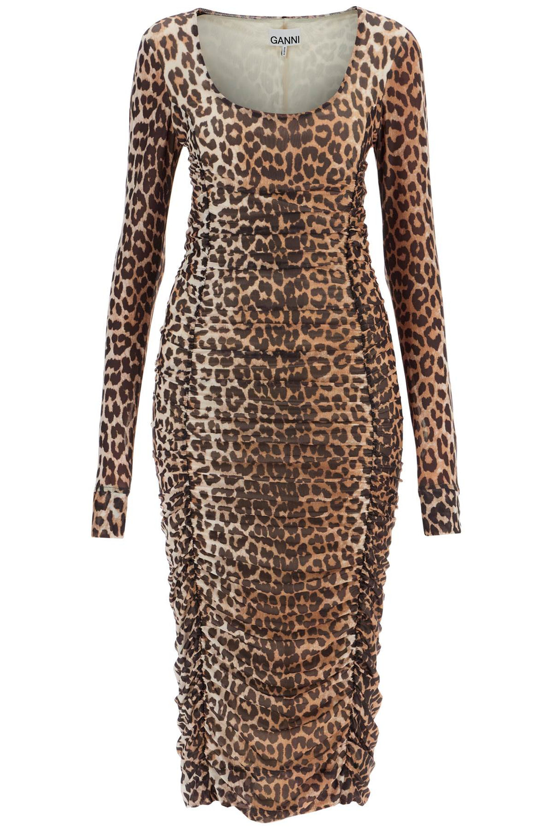 Abito Midi In Mesh Animalier