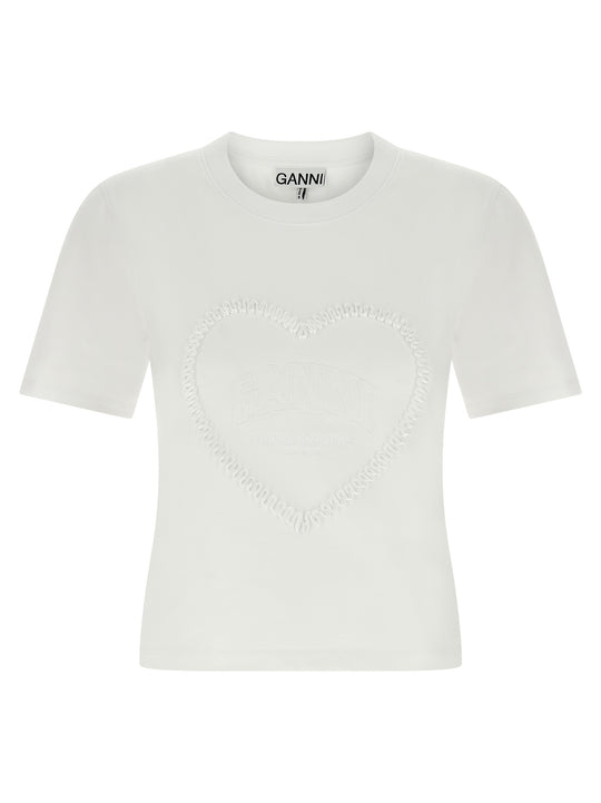 Heart Embroidery T-Shirt White
