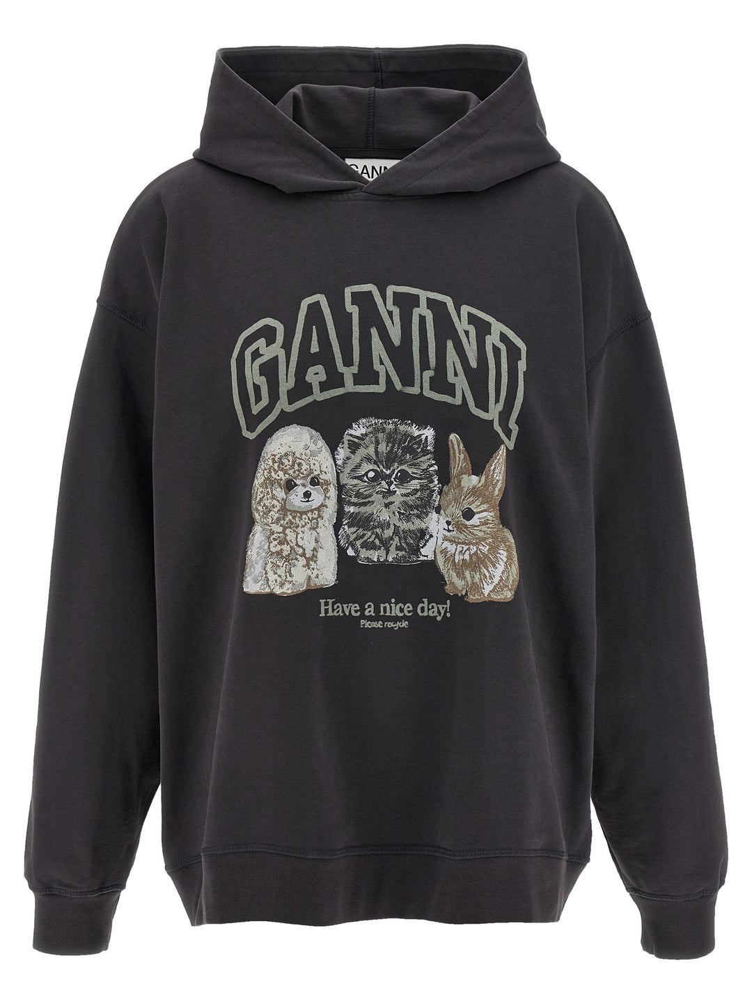 Ganni Grey Animal Print Sweatshirt - Gray | ded0a2c70d39838ac0ffdd115c1e99c87e72ff41