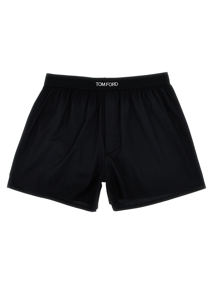 Logo Elastic Boxer Shorts Underwear, Body Black